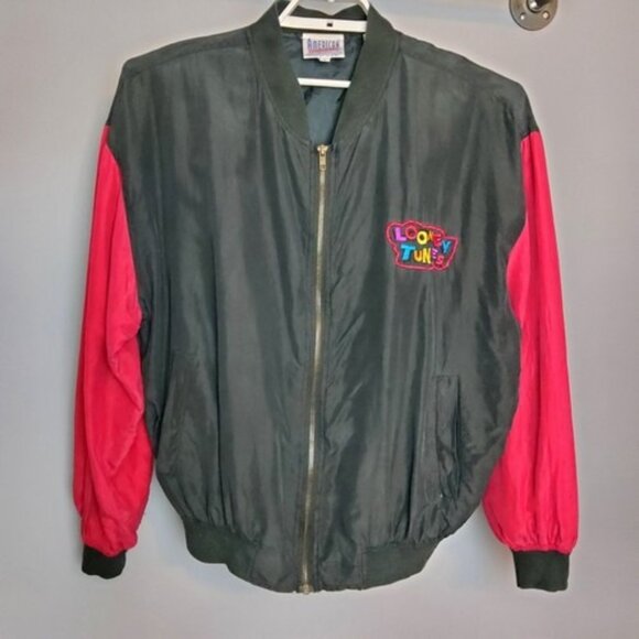 Vintage Looney Tunes Men's Light Jacket Size Medium Black American Characters - Picture 1 of 7